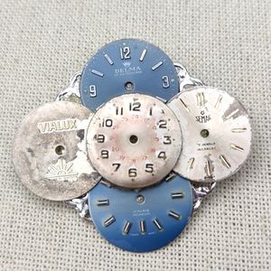 ⌚ Vintage OOAK artisan made watch dial brooch